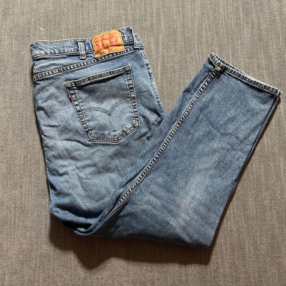 Levis 502 Regular Taper Mens Blue Denim Jeans 46x30 Medium Wash 59684-0088